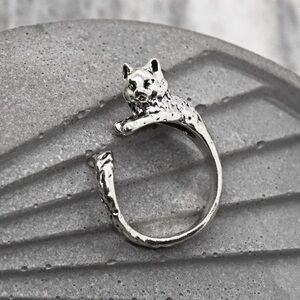 Silver Cat Ring